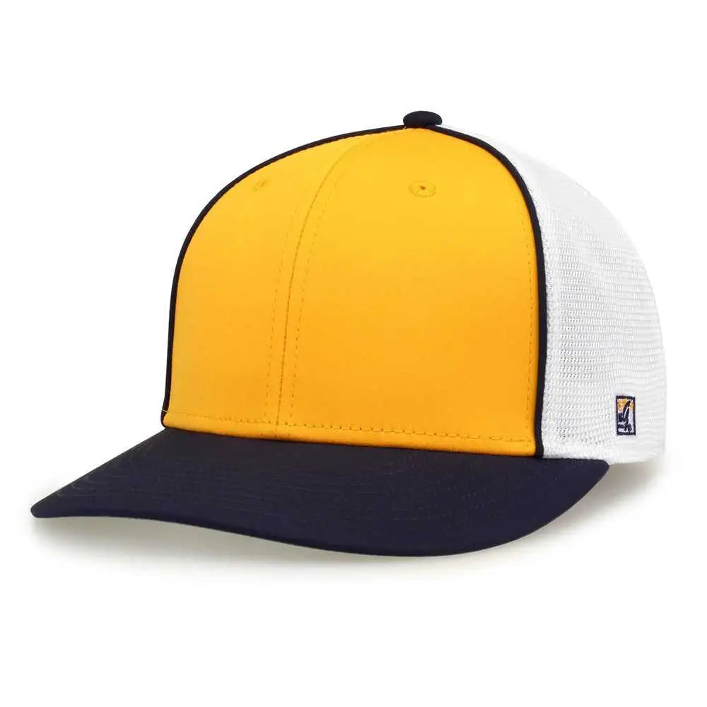 The Game GB483P On-Field GameChanger with Piping & Diamond Mesh Cap - Athletic Gold Navy