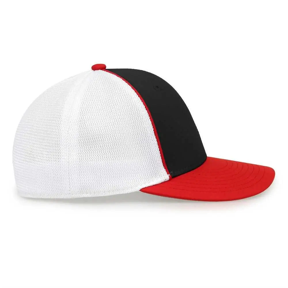The Game GB483P On-Field GameChanger with Piping & Diamond Mesh Cap - Black Red
