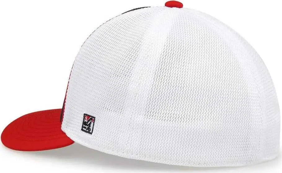The Game GB483P On-Field GameChanger with Piping & Diamond Mesh Cap - Black Red