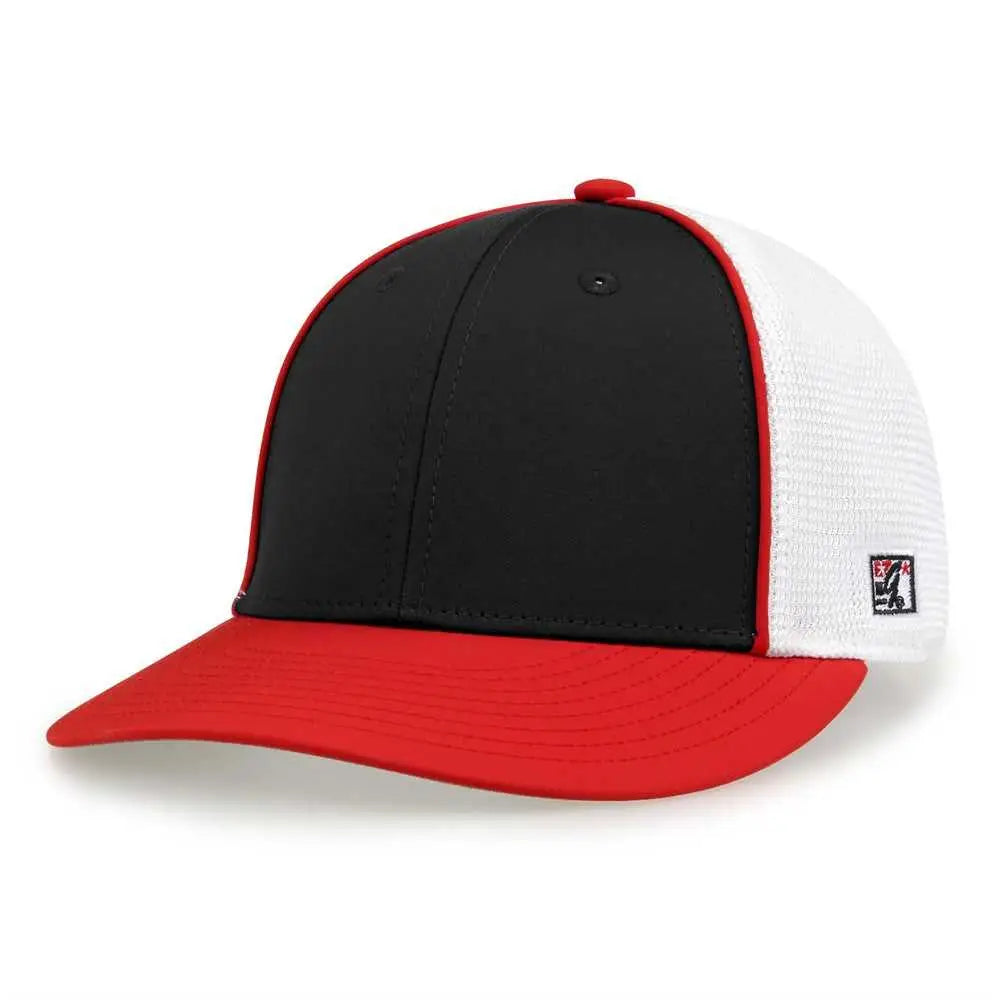 The Game GB483P On-Field GameChanger with Piping & Diamond Mesh Cap - Black Red