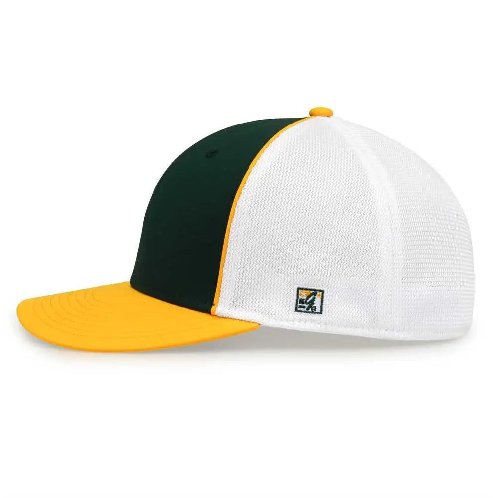 The Game GB483P On-Field GameChanger with Piping & Diamond Mesh Cap - Dark Green Gold