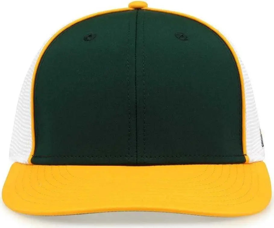 The Game GB483P On-Field GameChanger with Piping & Diamond Mesh Cap - Dark Green Gold