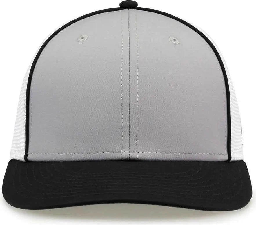The Game GB483P On-Field GameChanger with Piping & Diamond Mesh Cap - Grey Black