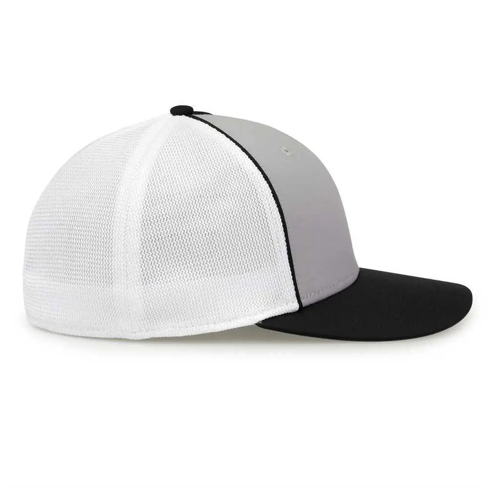 The Game GB483P On-Field GameChanger with Piping & Diamond Mesh Cap - Grey Black