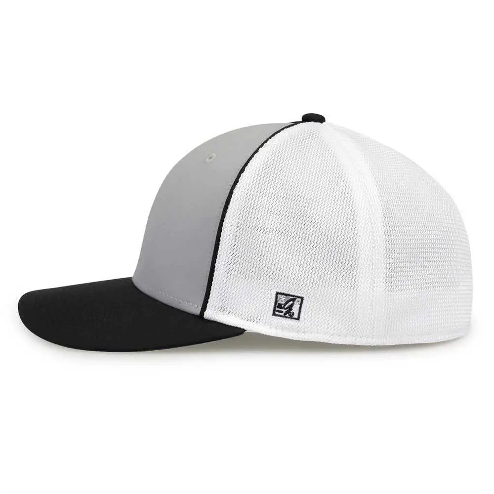 The Game GB483P On-Field GameChanger with Piping & Diamond Mesh Cap - Grey Black