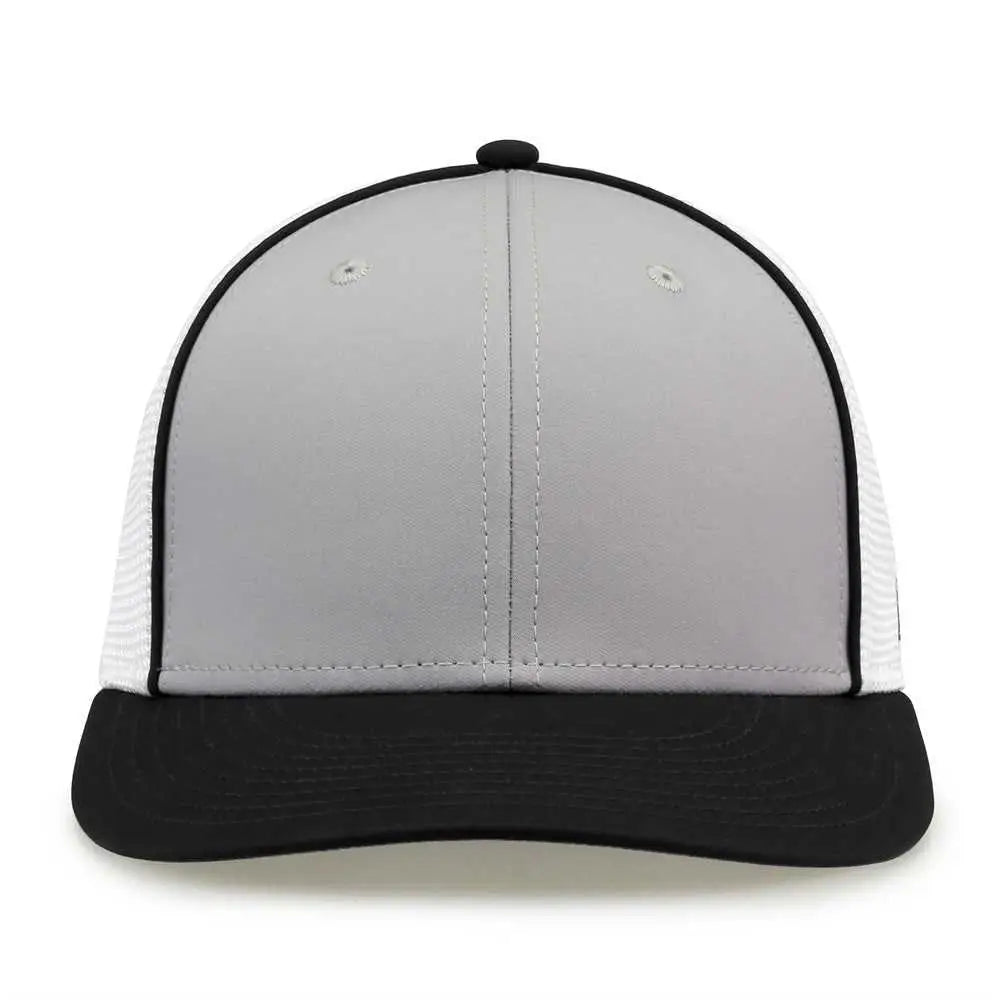 The Game GB483P On-Field GameChanger with Piping & Diamond Mesh Cap - Grey Black