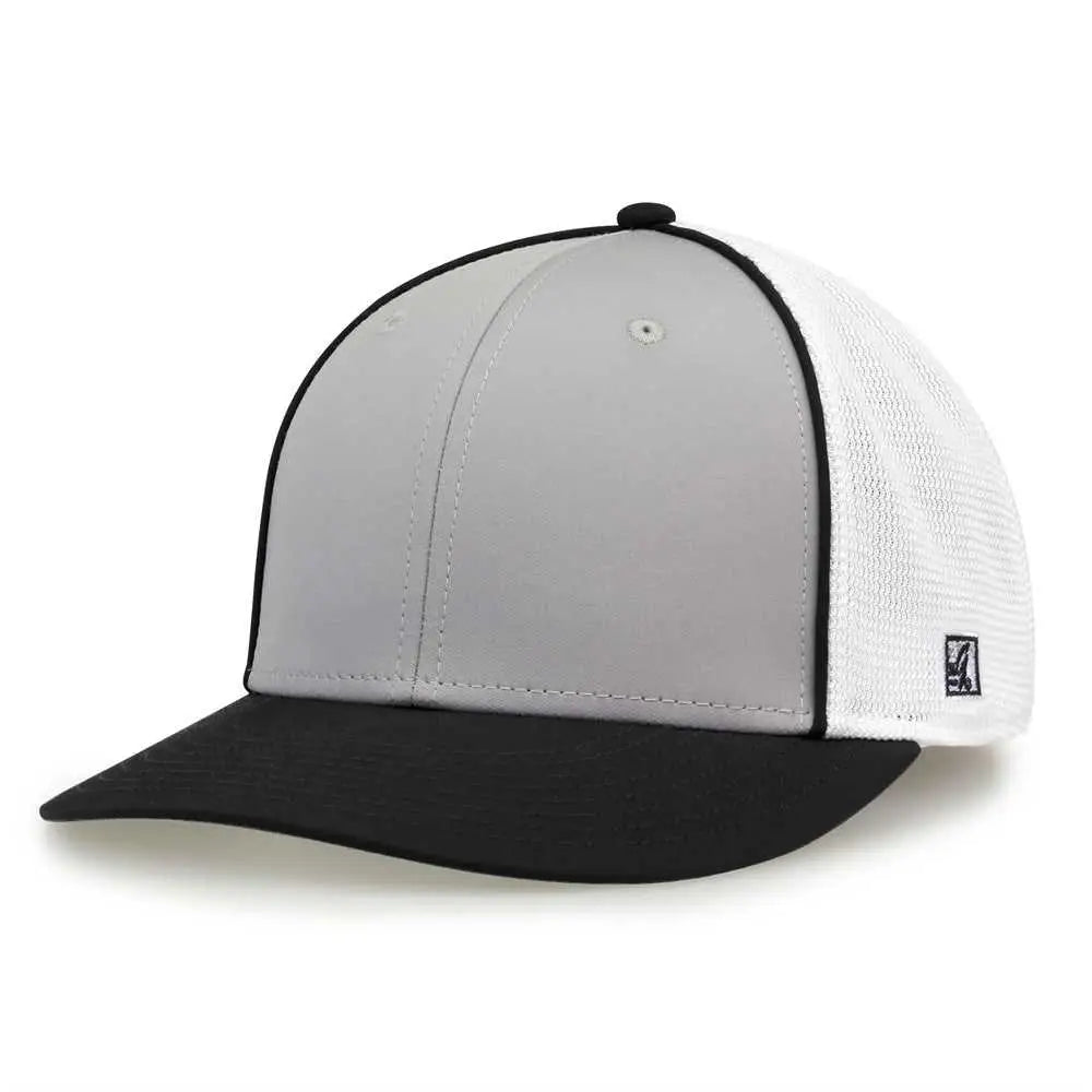 The Game GB483P On-Field GameChanger with Piping & Diamond Mesh Cap - Grey Black