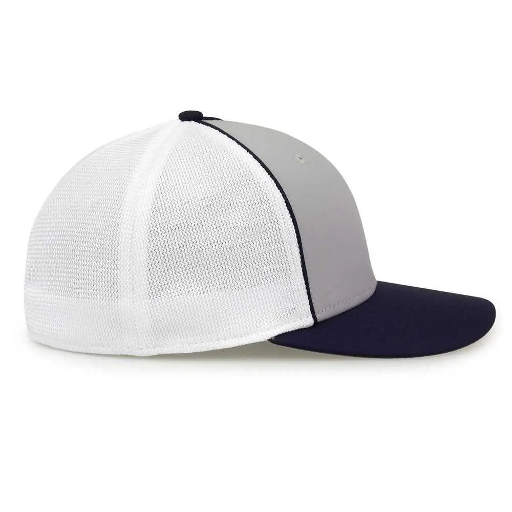 The Game GB483P On-Field GameChanger with Piping & Diamond Mesh Cap - Grey Navy