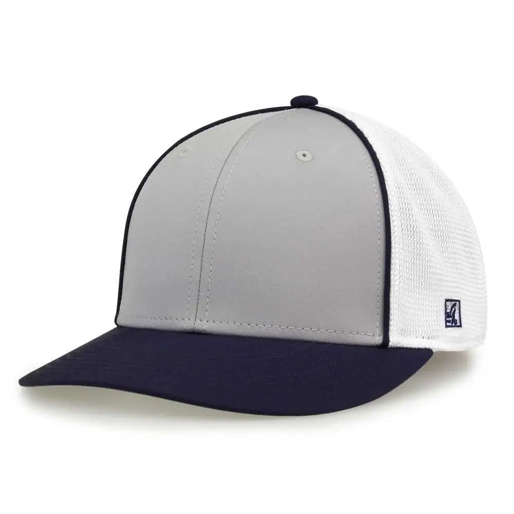 The Game GB483P On-Field GameChanger with Piping & Diamond Mesh Cap - Grey Navy