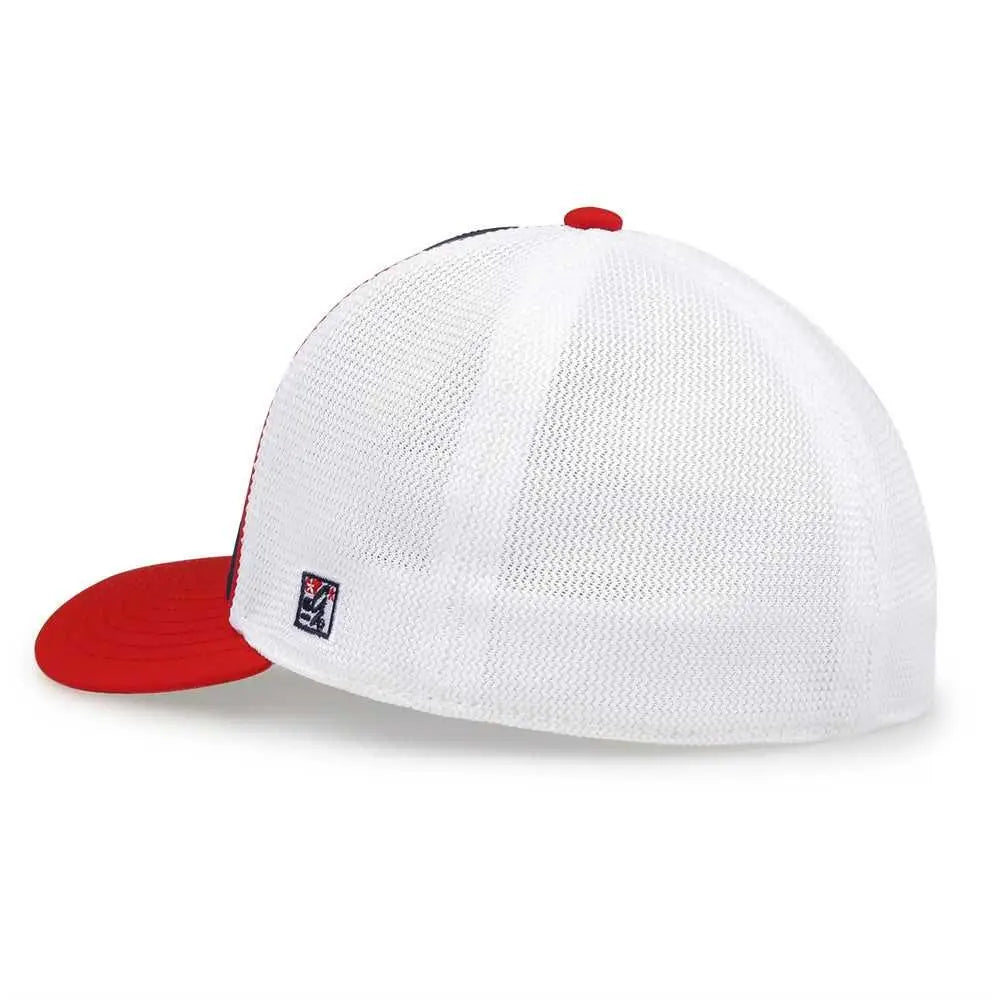The Game GB483P On-Field GameChanger with Piping & Diamond Mesh Cap - Navy Red