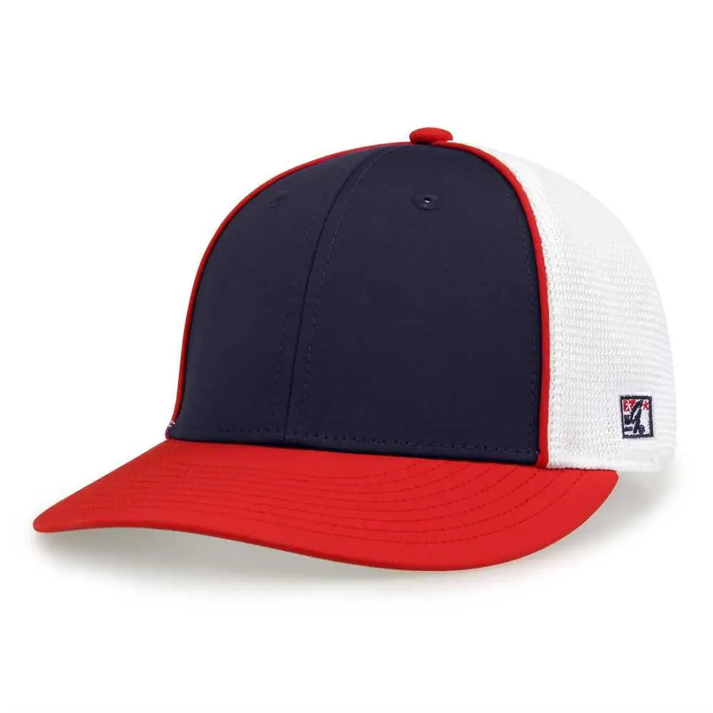 The Game GB483P On-Field GameChanger with Piping & Diamond Mesh Cap - Navy Red