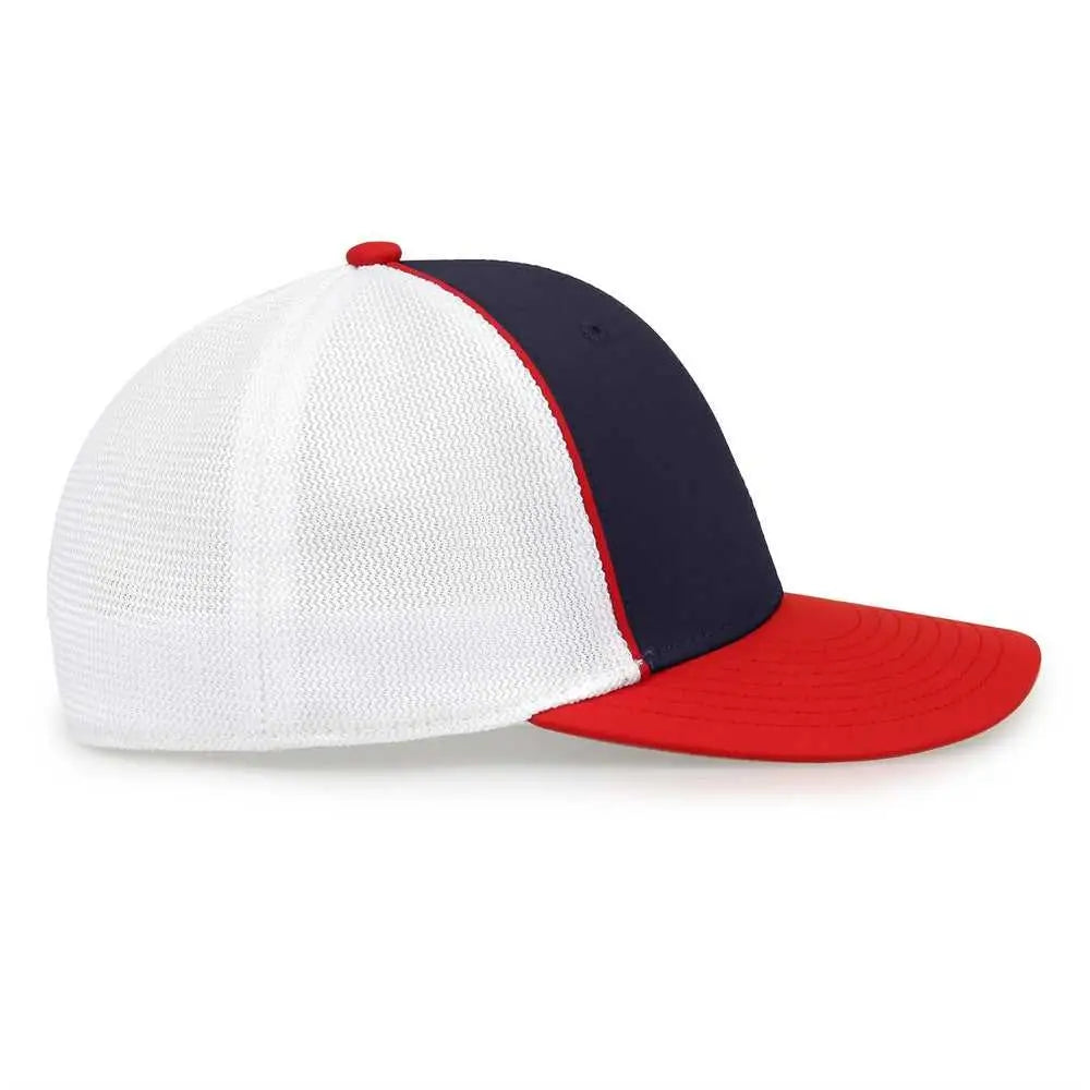 The Game GB483P On-Field GameChanger with Piping & Diamond Mesh Cap - Navy Red