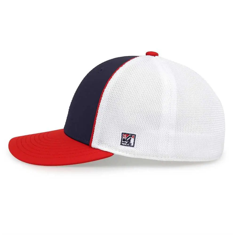 The Game GB483P On-Field GameChanger with Piping & Diamond Mesh Cap - Navy Red