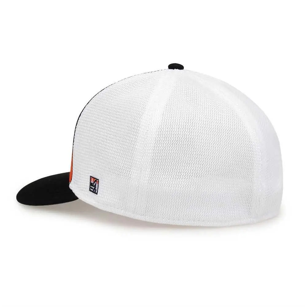 The Game GB483P On-Field GameChanger with Piping & Diamond Mesh Cap - Orange Black