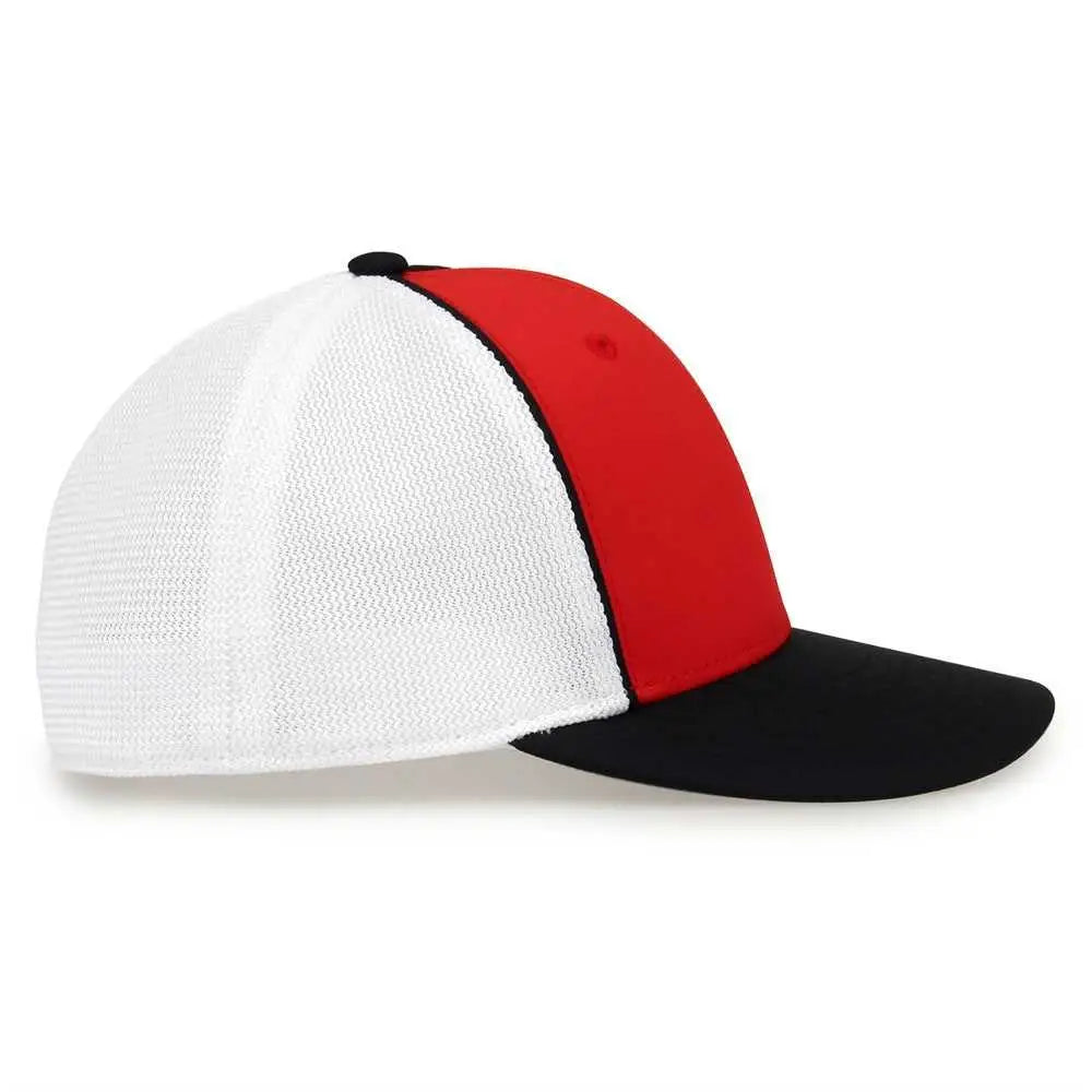The Game GB483P On-Field GameChanger with Piping & Diamond Mesh Cap - Red Black