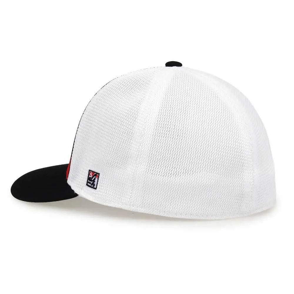 The Game GB483P On-Field GameChanger with Piping & Diamond Mesh Cap - Red Black