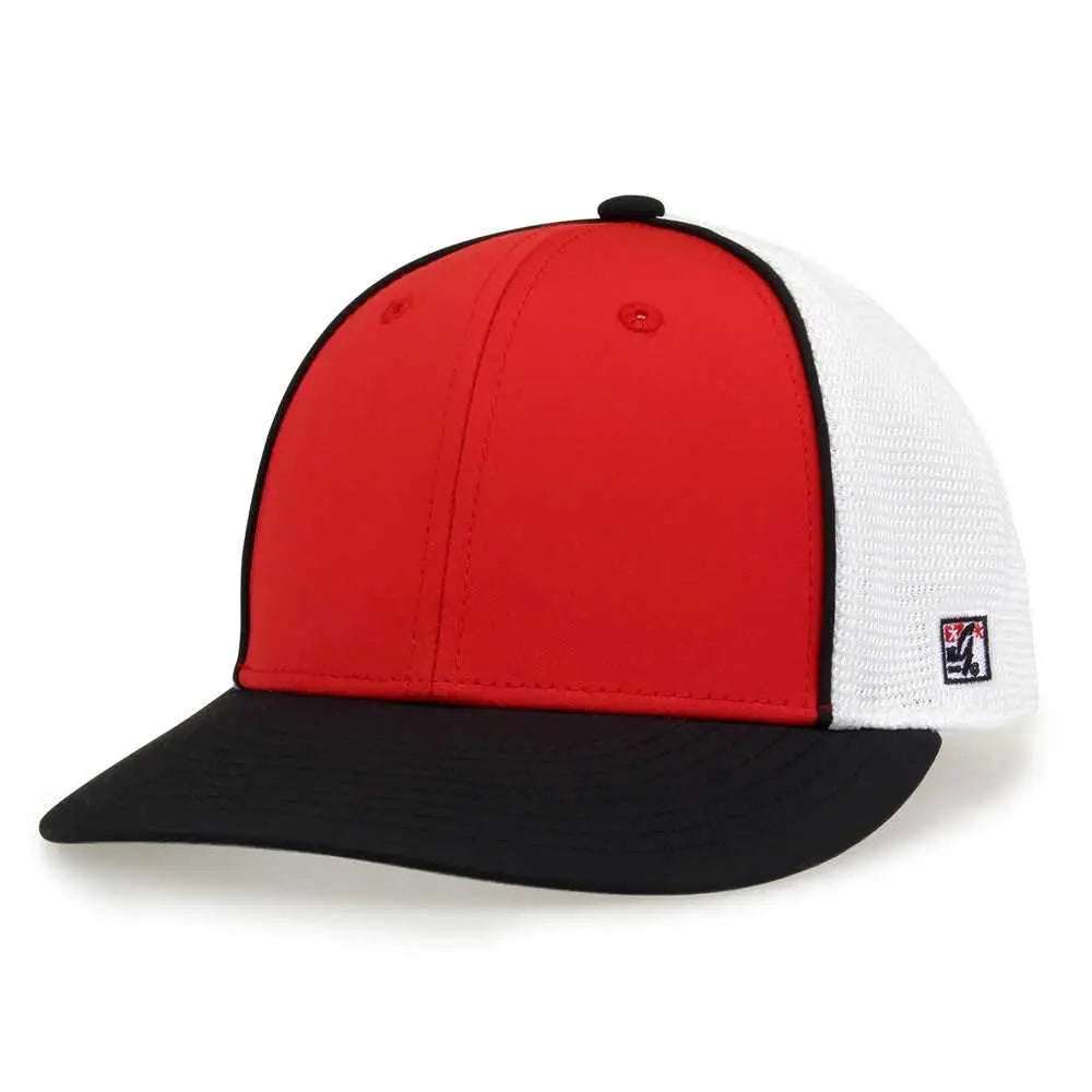 The Game GB483P On-Field GameChanger with Piping & Diamond Mesh Cap - Red Black