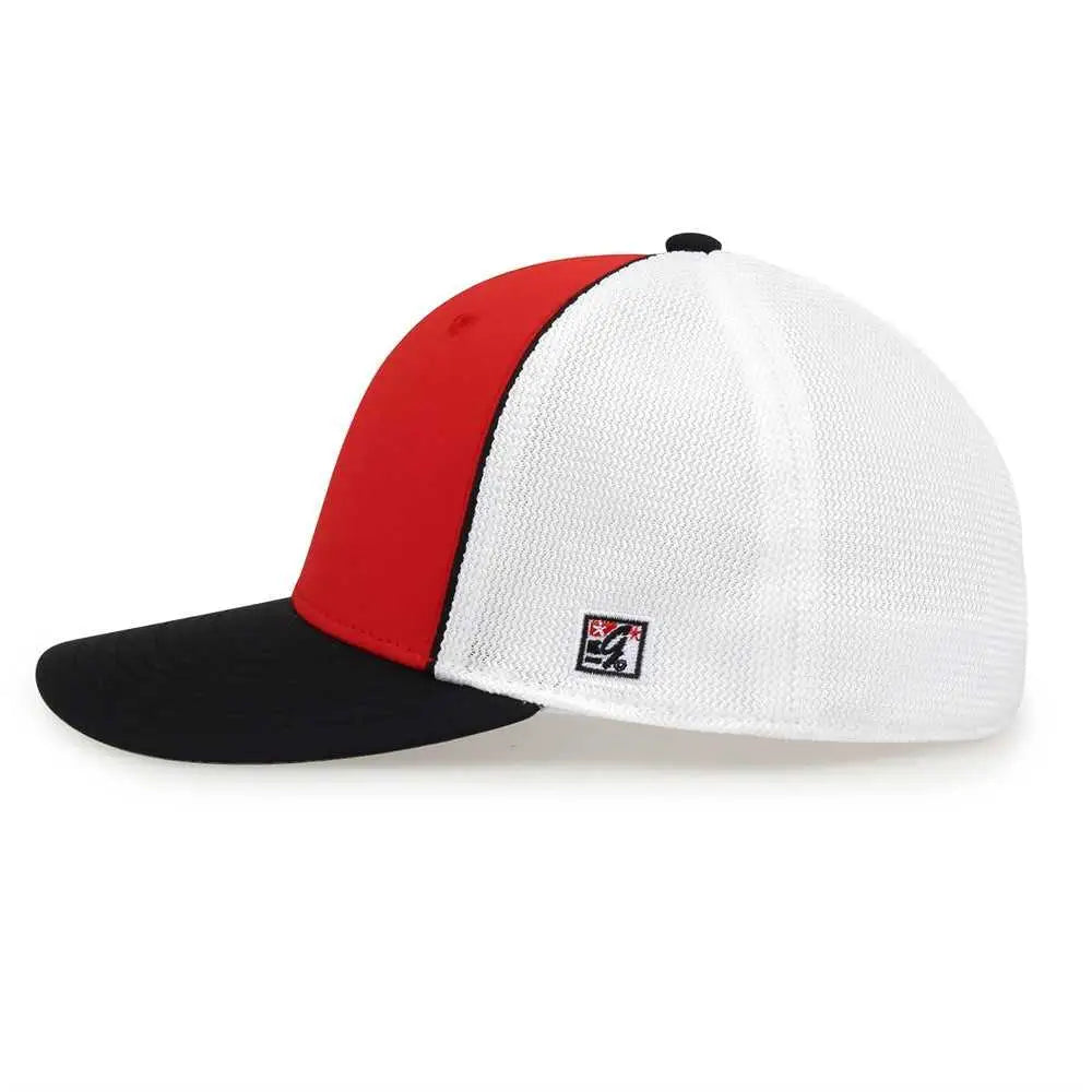 The Game GB483P On-Field GameChanger with Piping & Diamond Mesh Cap - Red Black