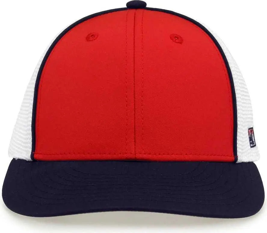 The Game GB483P On-Field GameChanger with Piping & Diamond Mesh Cap - Red Navy