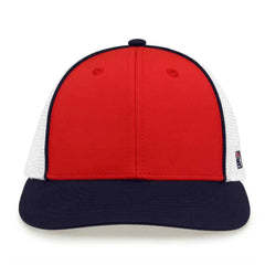 The Game GB483P On-Field GameChanger with Piping & Diamond Mesh Cap - Red Navy