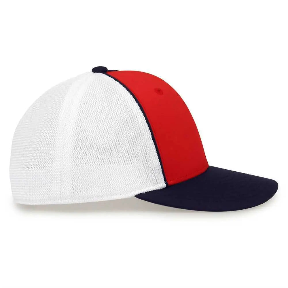 The Game GB483P On-Field GameChanger with Piping & Diamond Mesh Cap - Red Navy