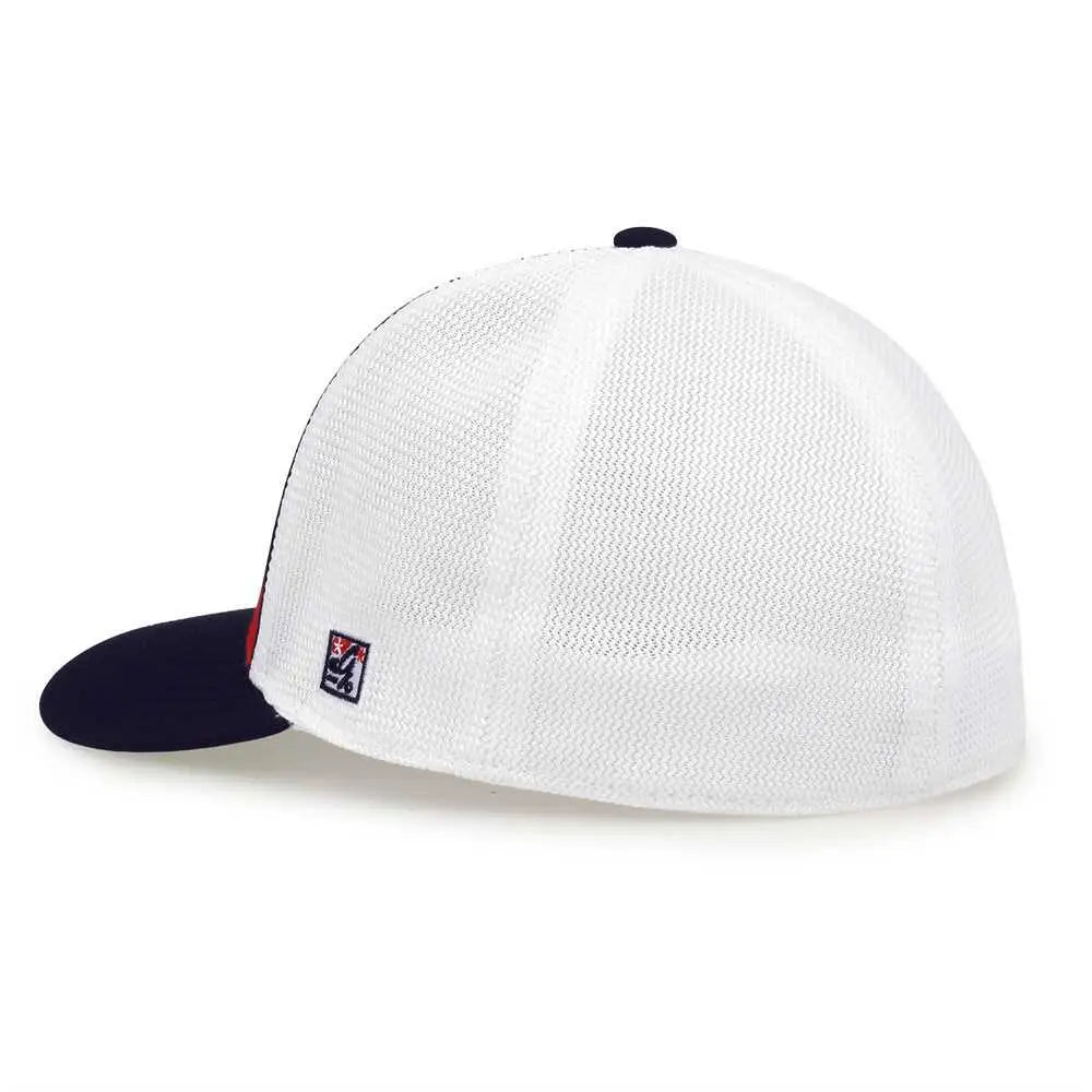 The Game GB483P On-Field GameChanger with Piping & Diamond Mesh Cap - Red Navy