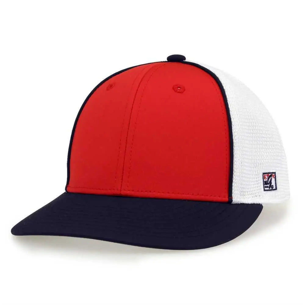 The Game GB483P On-Field GameChanger with Piping & Diamond Mesh Cap - Red Navy