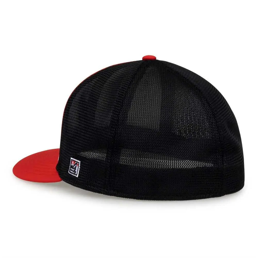 The Game GB483P On-Field GameChanger with Piping & Diamond Mesh Cap - White Red Black