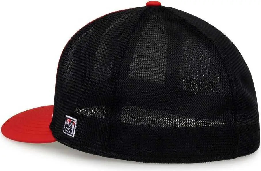 The Game GB483P On-Field GameChanger with Piping & Diamond Mesh Cap - White Red Black