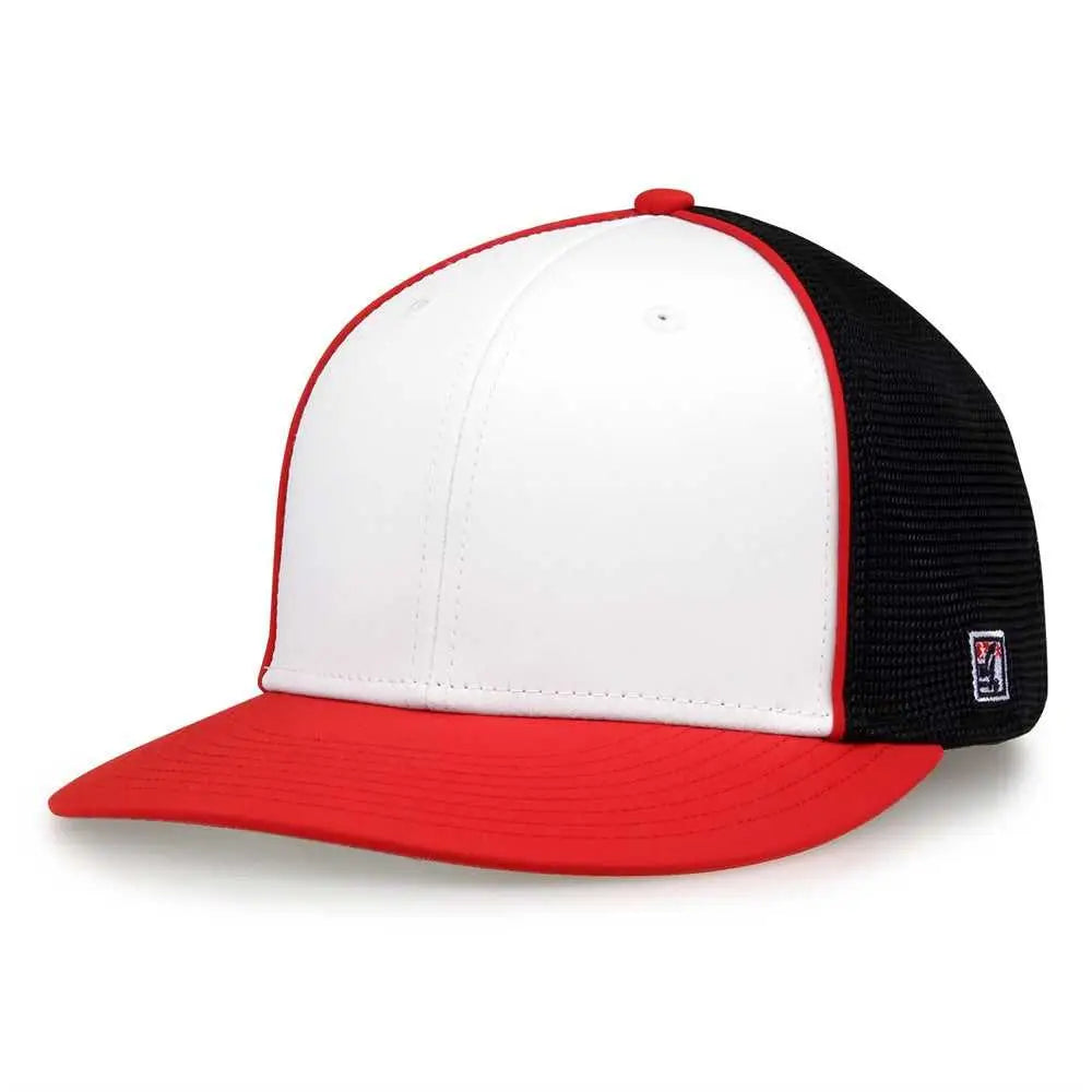 The Game GB483P On-Field GameChanger with Piping & Diamond Mesh Cap - White Red Black