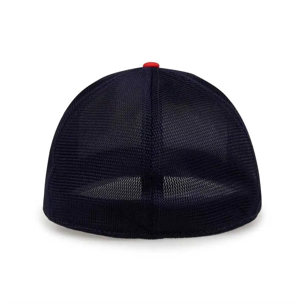 The Game GB483P On-Field GameChanger with Piping & Diamond Mesh Cap - White Red Navy