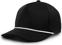 The Game GB505R NeoCool 5 Panel Snapback with Rope Cap Black White Black White / OSFM