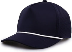 The Game GB505R NeoCool 5 Panel Snapback with Rope Cap Navy White Navy White / OSFM