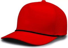 The Game GB505R NeoCool 5 Panel Snapback with Rope Cap Red Black Red Black / OSFM