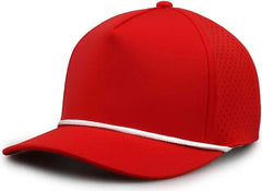 The Game GB505R NeoCool 5 Panel Snapback with Rope Cap Red White Red White / OSFM