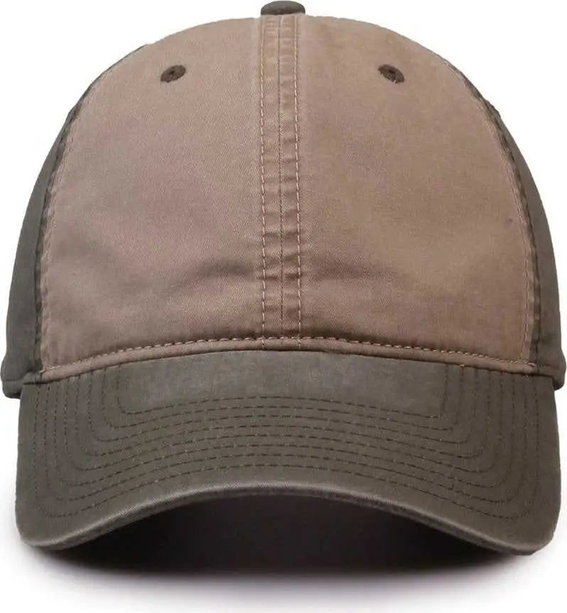The Game GB516 Twill Color Block Cap - Khaki Sage - Khaki Green / 6 7/8’’ - 7 5/8’’