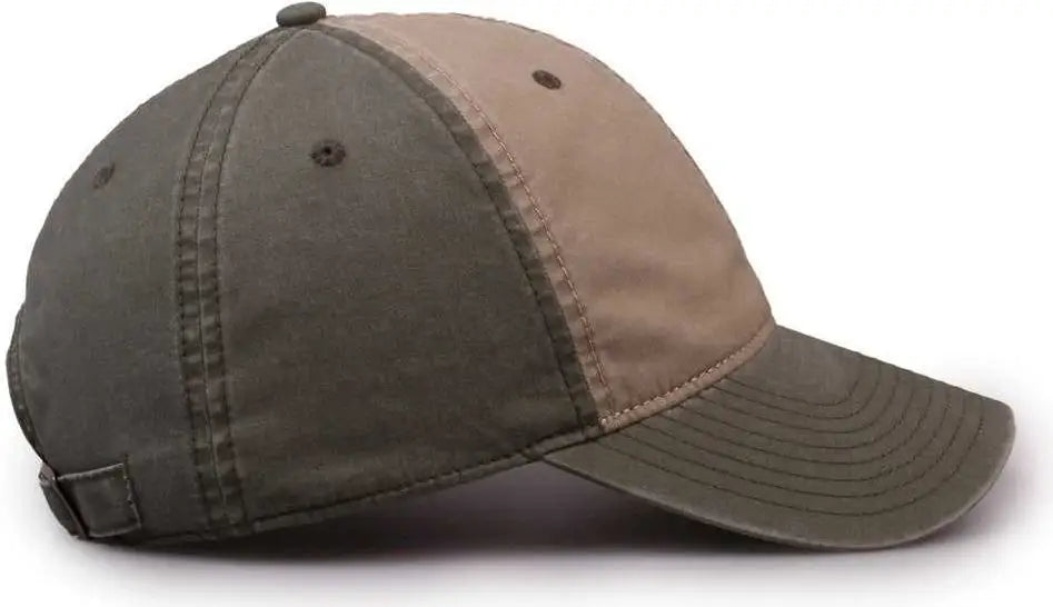 The Game GB516 Twill Color Block Cap - Khaki Sage - Khaki Green / 6 7/8’’ - 7 5/8’’