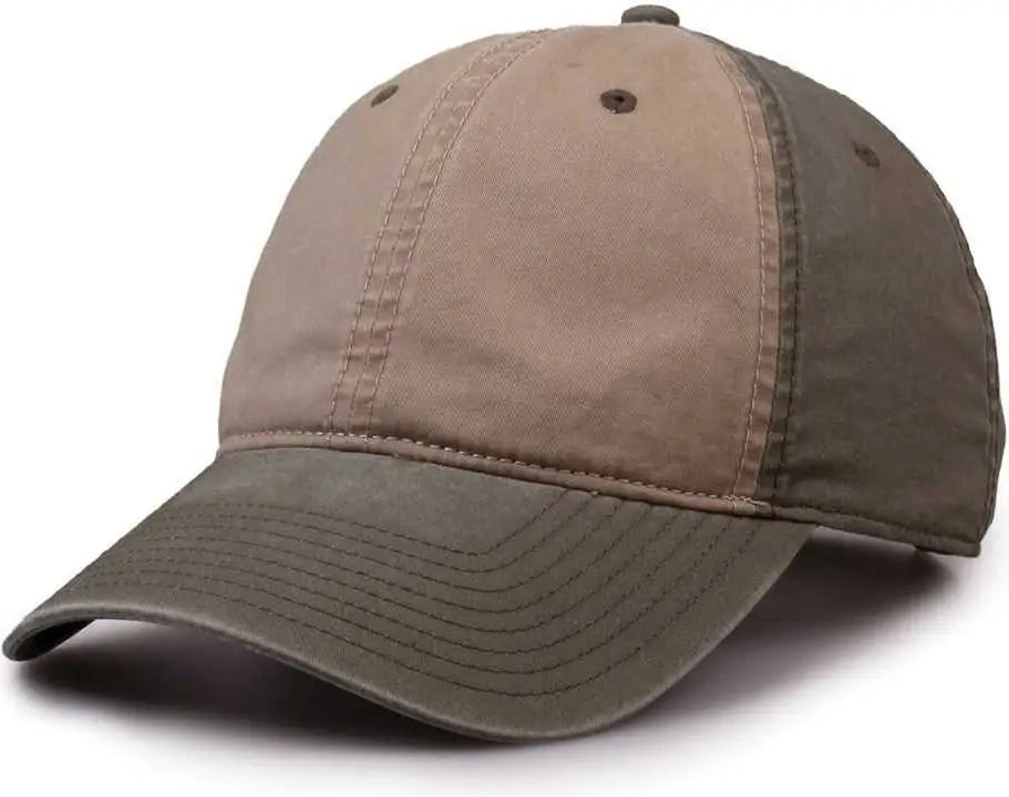 The Game GB516 Twill Color Block Cap - Khaki Sage - Khaki Green / 6 7/8’’ - 7 5/8’’