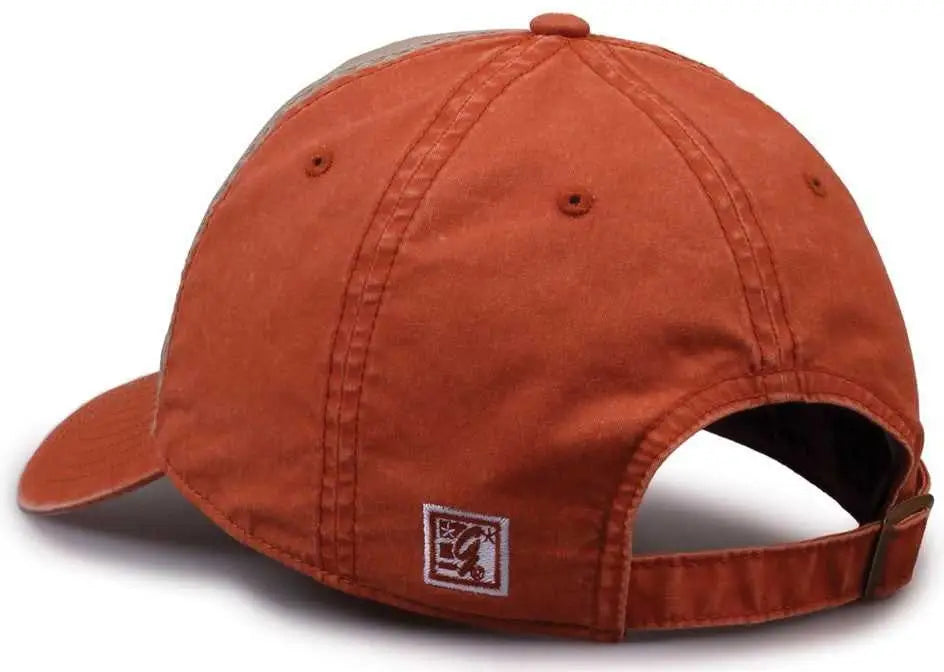 The Game GB516 Twill Color Block Cap - Khaki Tangy Tangerine - Khaki Burnt Orange / 6 7/8’’ - 7 5/8’’