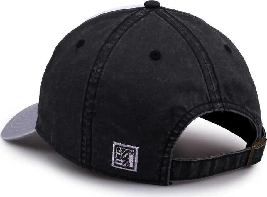 The Game GB516 Twill Color Block Cap - White Black Gray - White Black / 6 7/8’’ - 7 5/8’’