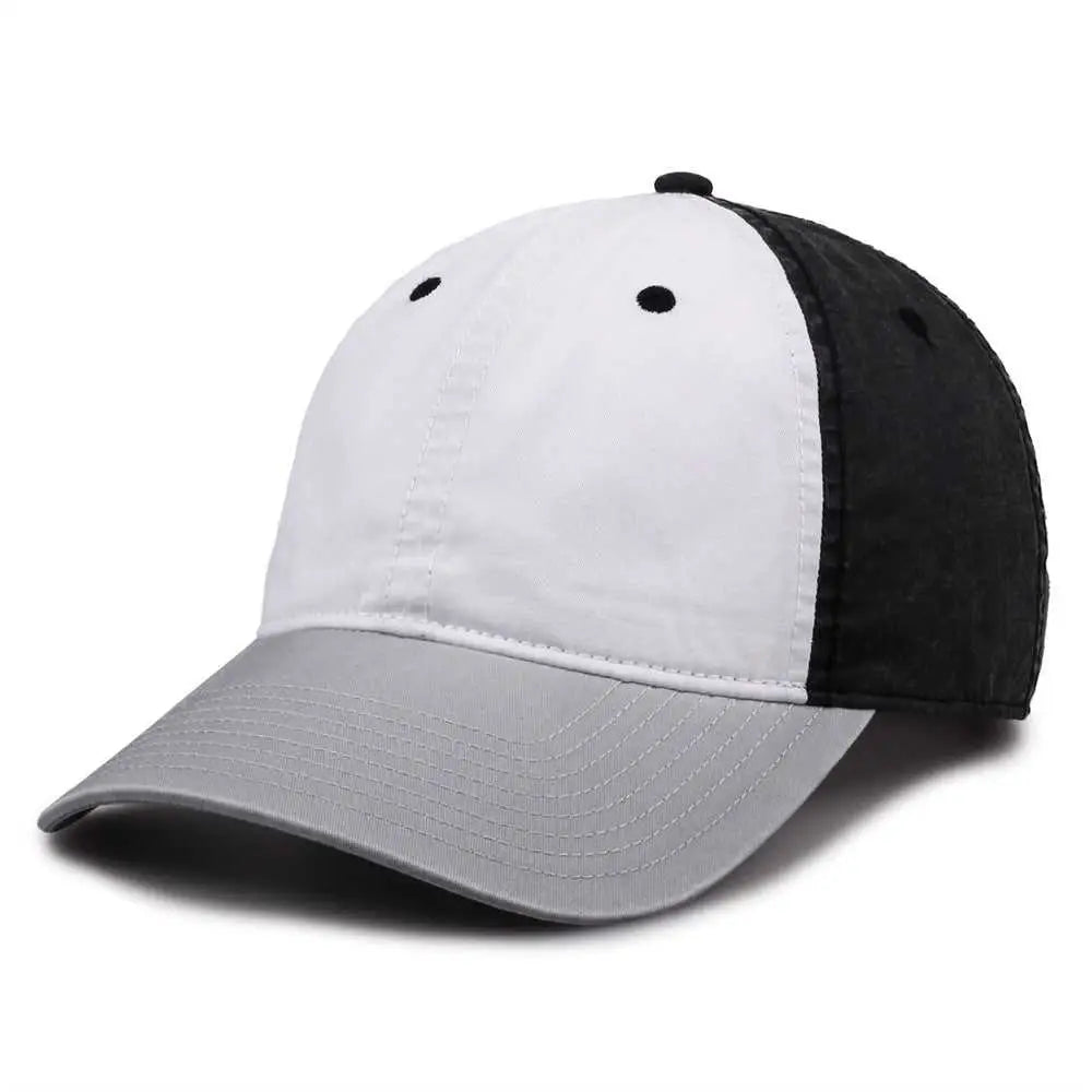 The Game GB516 Twill Color Block Cap - White Black Gray - White Black / 6 7/8’’ - 7 5/8’’