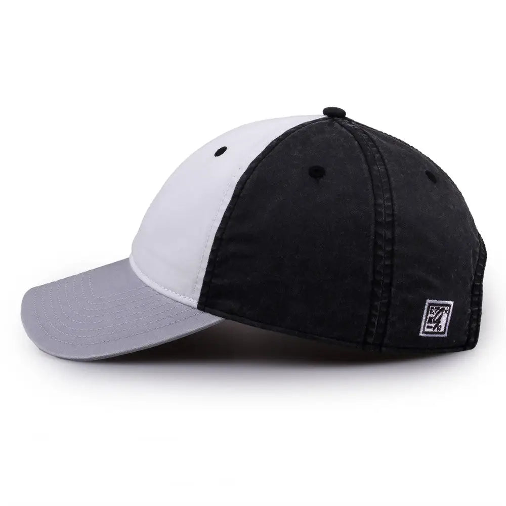 The Game GB516 Twill Color Block Cap - White Black Gray - White Black / 6 7/8’’ - 7 5/8’’