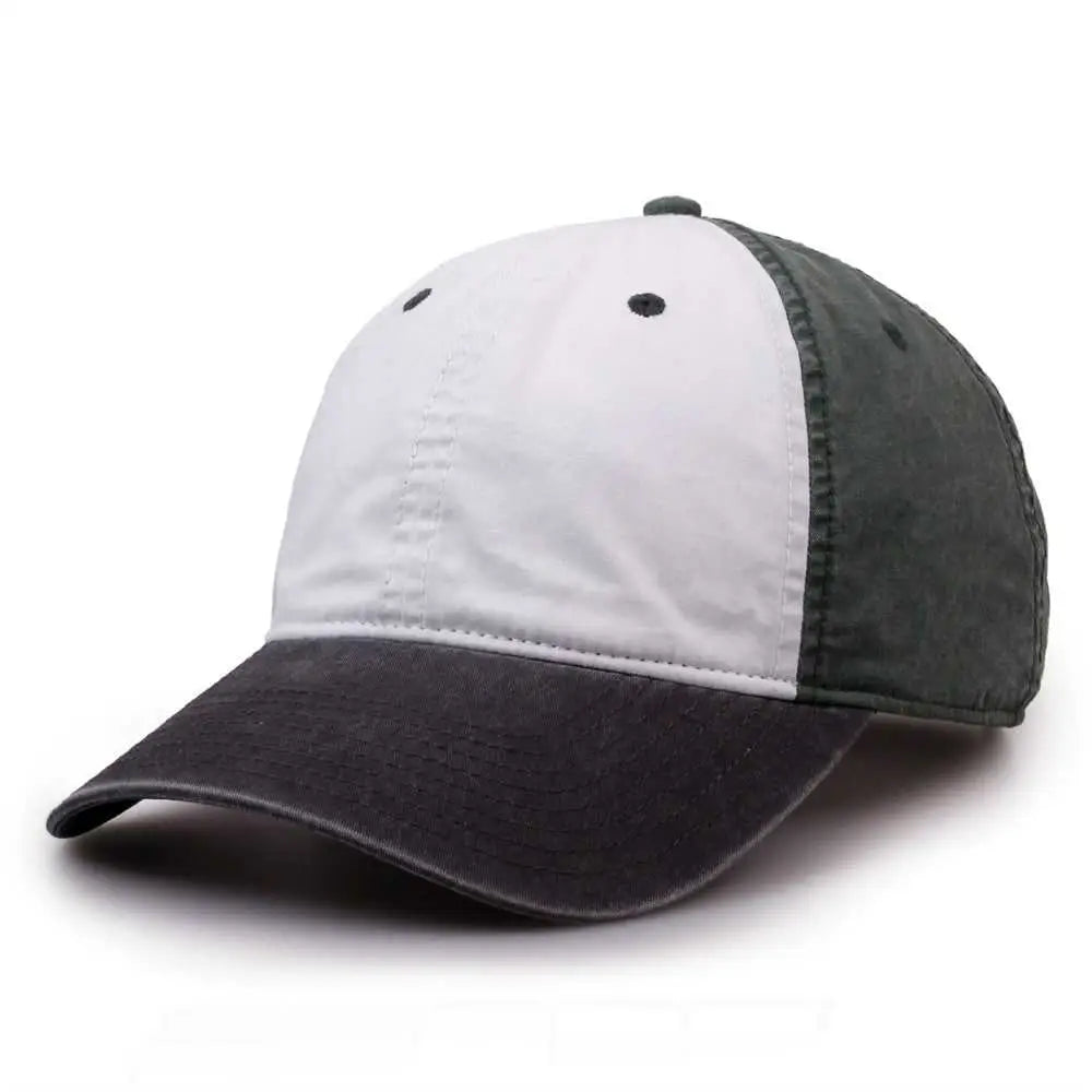 The Game GB516 Twill Color Block Cap - White Mallard Charcoal - White Dark Gray / 6 7/8’’ - 7 5/8’’