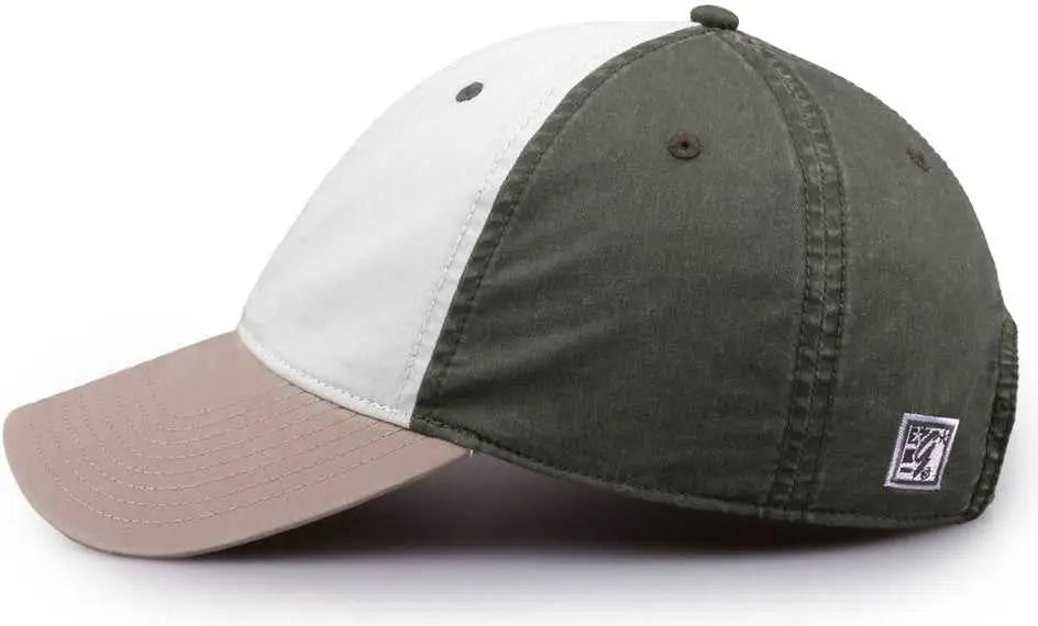 The Game GB516 Twill Color Block Cap - White Olive Atmosphere - White Olive Atmosphere / 6 7/8’’ - 7 5/8’’