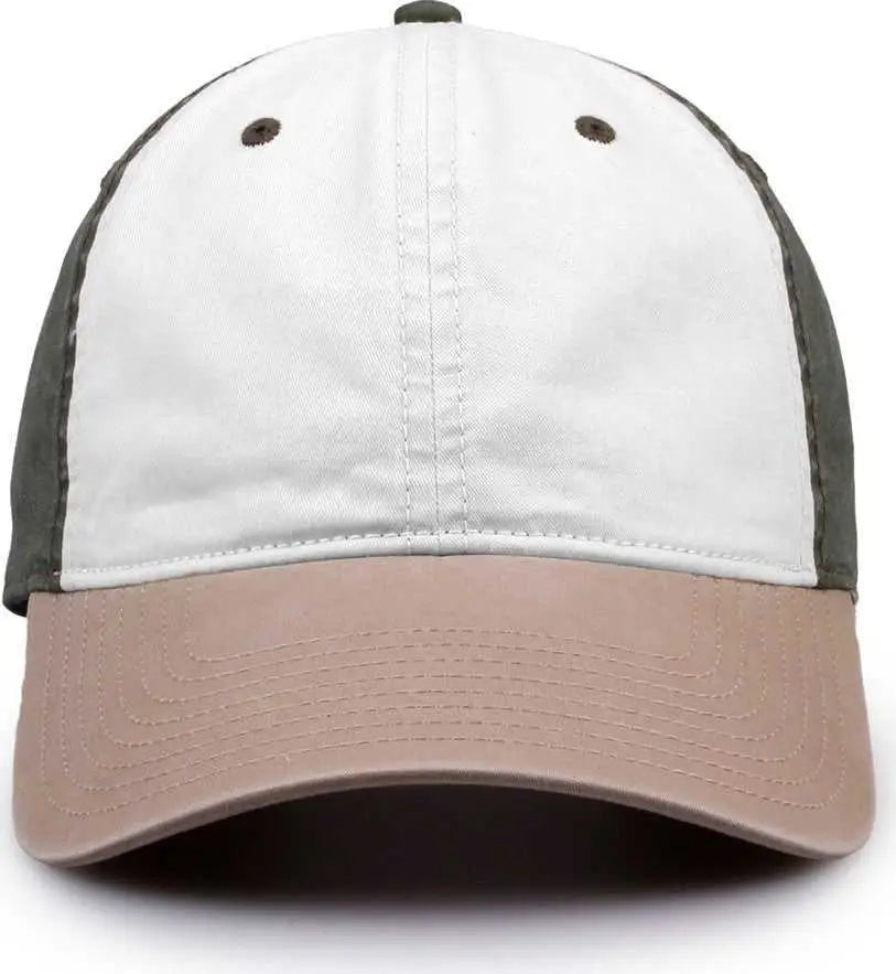 The Game GB516 Twill Color Block Cap - White Olive Atmosphere - White Olive Atmosphere / 6 7/8’’ - 7 5/8’’