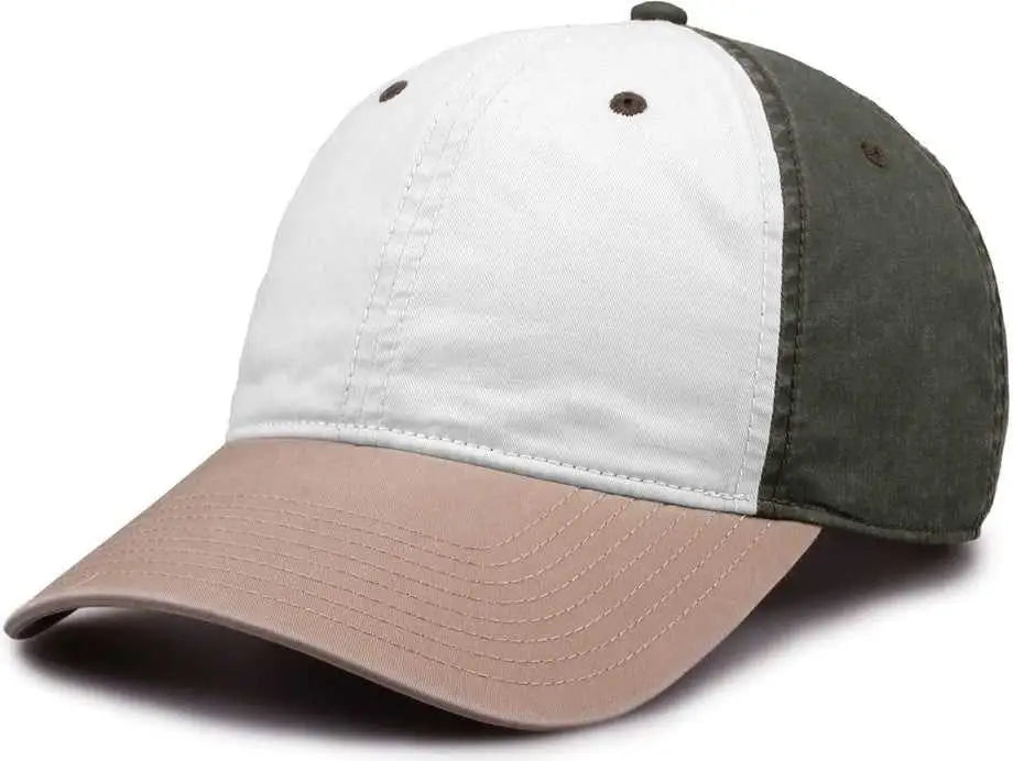 The Game GB516 Twill Color Block Cap - White Olive Atmosphere - White Olive Atmosphere / 6 7/8’’ - 7 5/8’’
