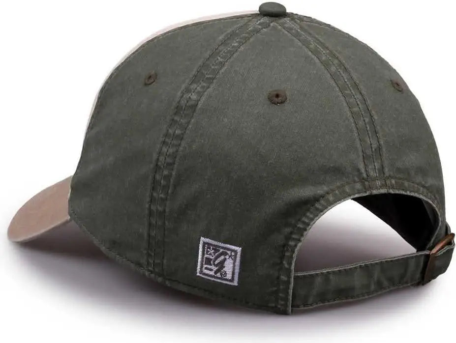 The Game GB516 Twill Color Block Cap - White Olive Atmosphere - White Olive Atmosphere / 6 7/8’’ - 7 5/8’’