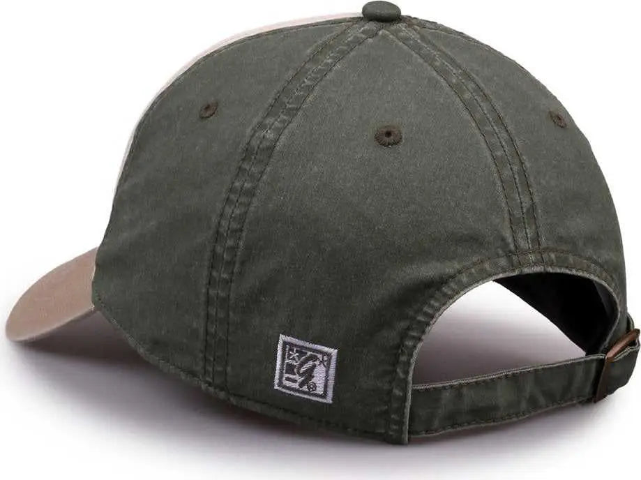 The Game GB516 Twill Color Block Cap - White Olive Atmosphere - White Olive Atmosphere / 6 7/8’’ - 7 5/8’’