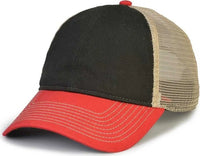 The Game GB880 Soft Trucker Cap - Black Vintage Red - Black Red / One Size Fits Most