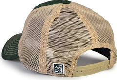 The Game GB880 Soft Trucker Cap - Dark Green - Forest Sand / One Size Fits Most